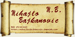 Mihajlo Bajkanović vizit kartica